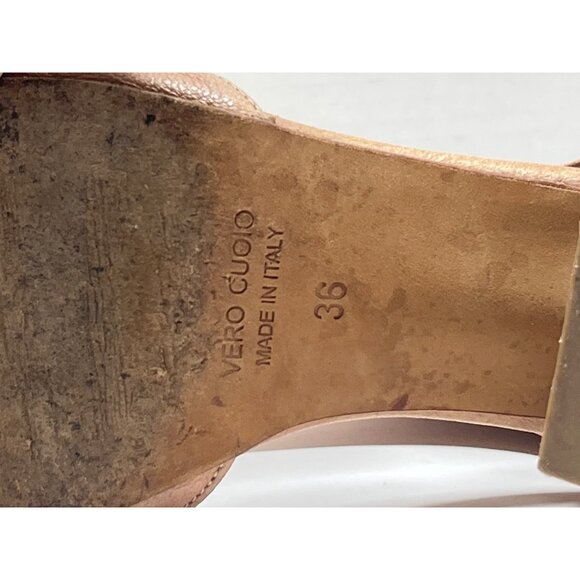 Sundance Point of Difference Stacked Heel Open Toe Sandals Size 38/ 8 - Picture 9 of 10